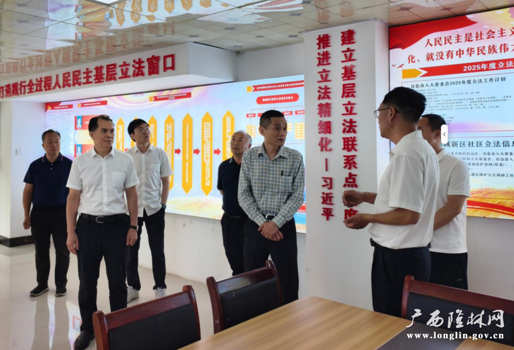 图为：调研组在十大赌博靠谱信誉的平台鹤城新区基层立法信息采集点调研